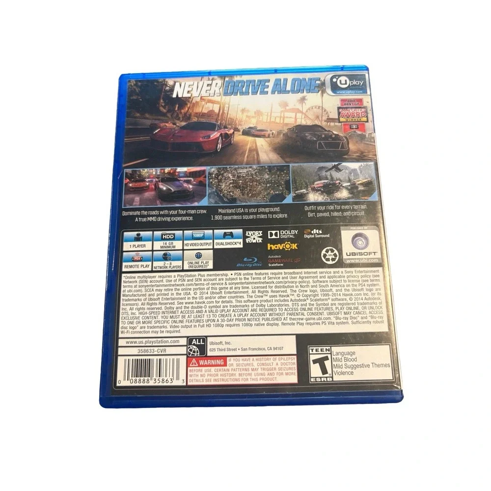 (MA4) The Crew, Limited Edition (PS4, 2014 Sony PlayStation 4} Great Condition